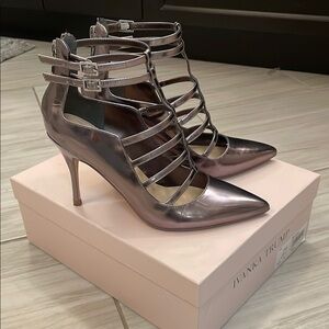 Ivanka Trump Pewter Strappy Heels